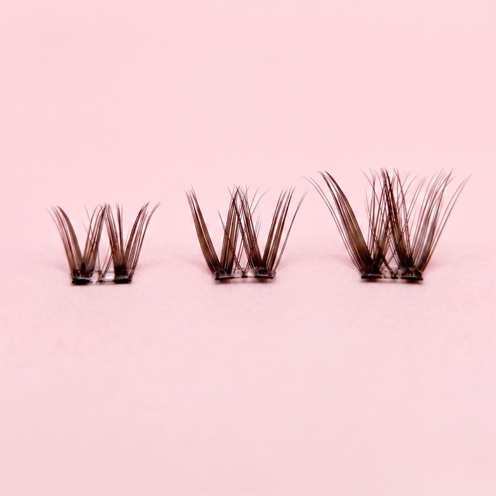 Sculpted Brown Pre-Glued Lash Clusters